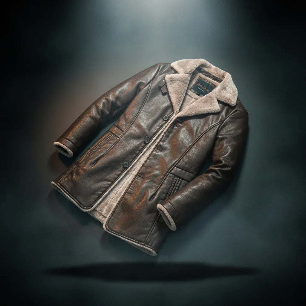 Men's Mid-Length Leather Jacket