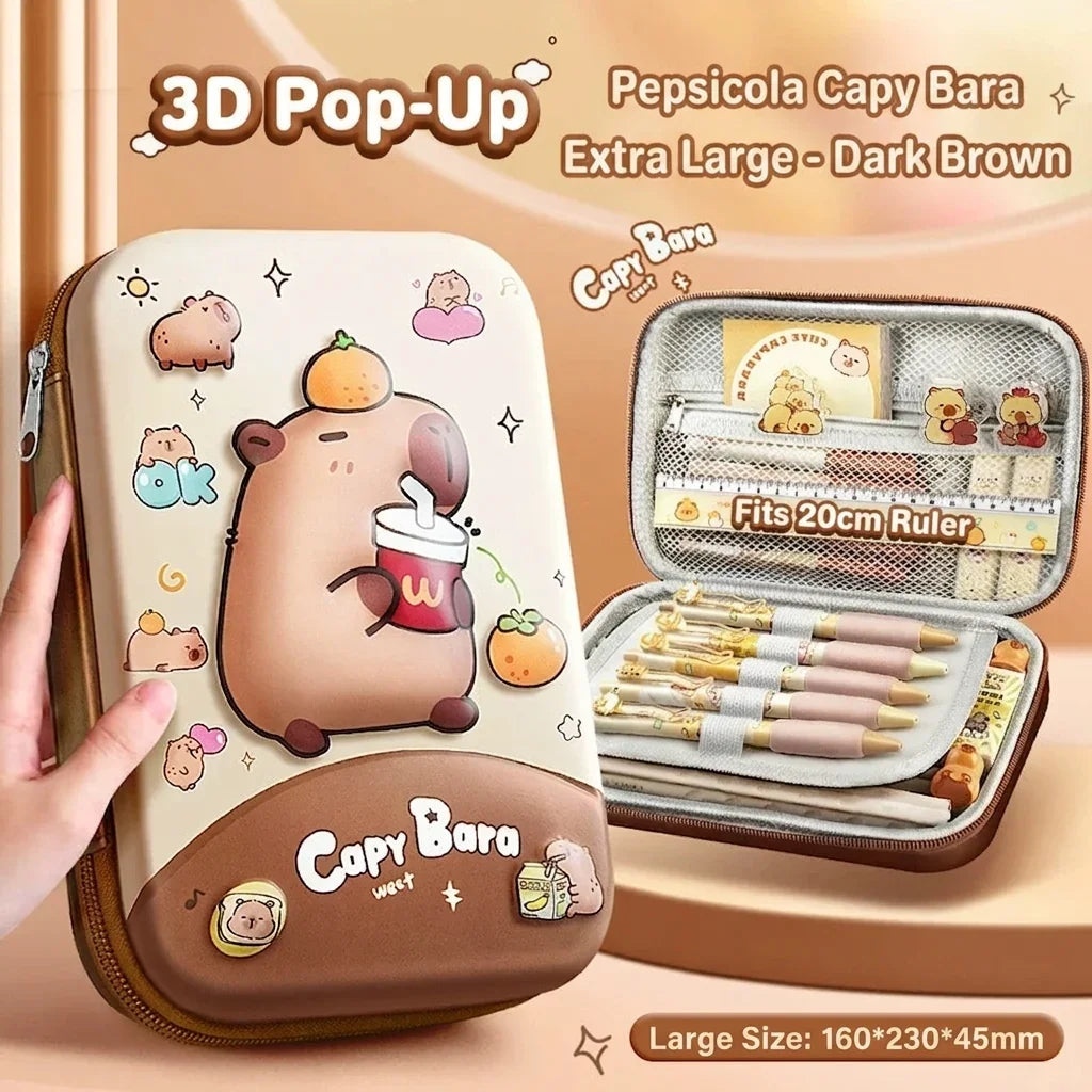 3D Capybara Pencil Case