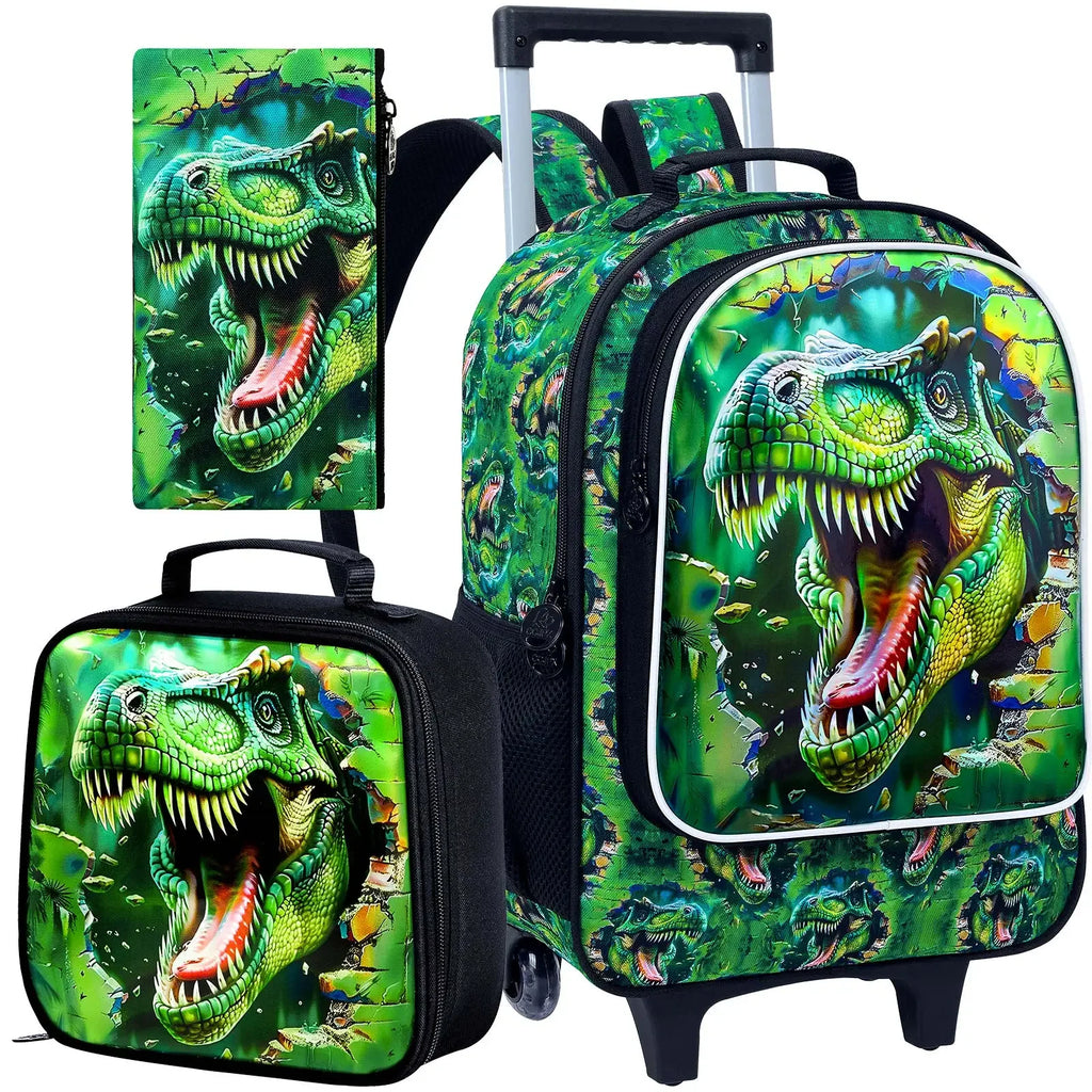 Jurassic Explorer 3-Piece Rolling Backpack Set