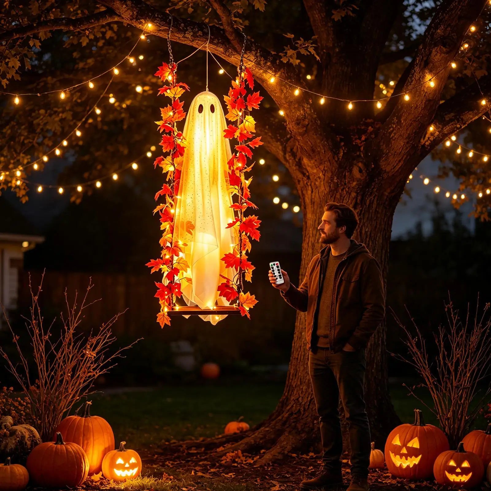 Swinging Ghost Outdoor Decor