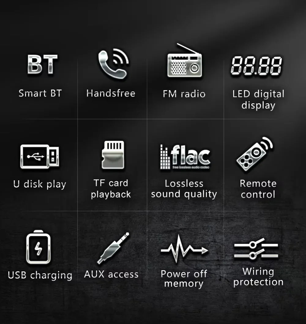 BQCC Car Radio Stereo Player Digital Bluetooth MP3 Player JSD-530 520 60Wx4 FM Audio Stereo Music USB/SD with Built-in AUX Input