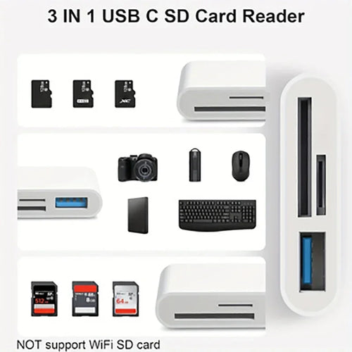 3-in-1 Pro-Media Memory Card Hub