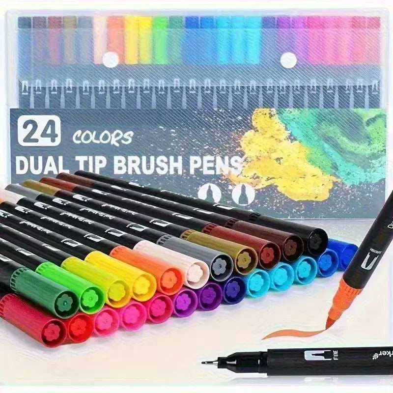 SpectrumFlow Dual-Tip Watercolor Art Markers