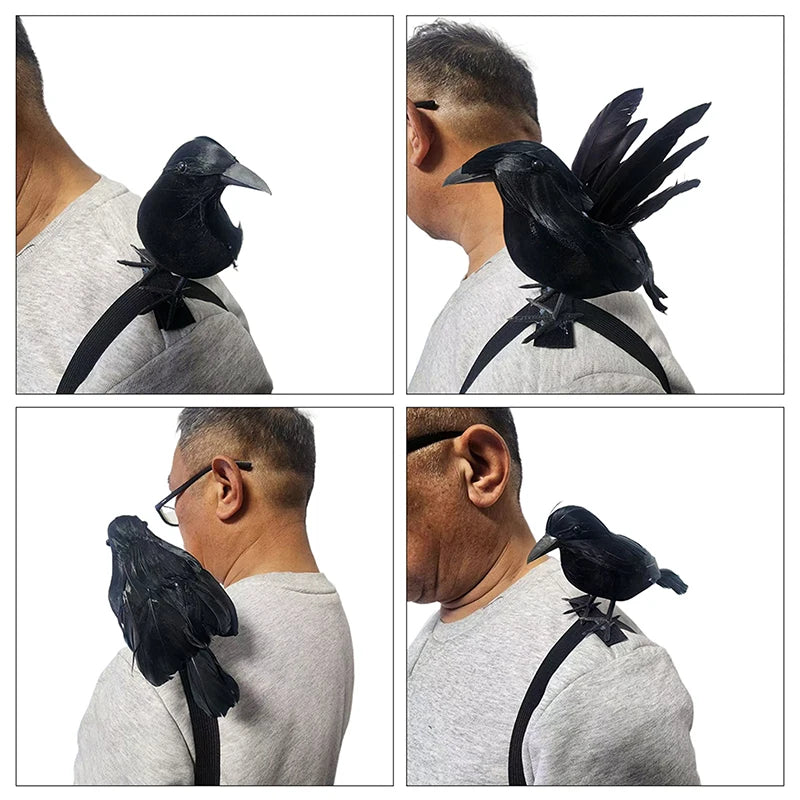 Halloween Black Crow Shoulder Prop