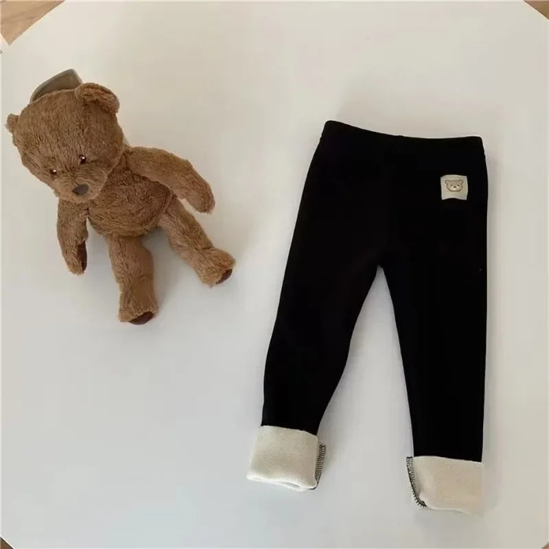 Autumn Winter Children's Fleece-lined Pants