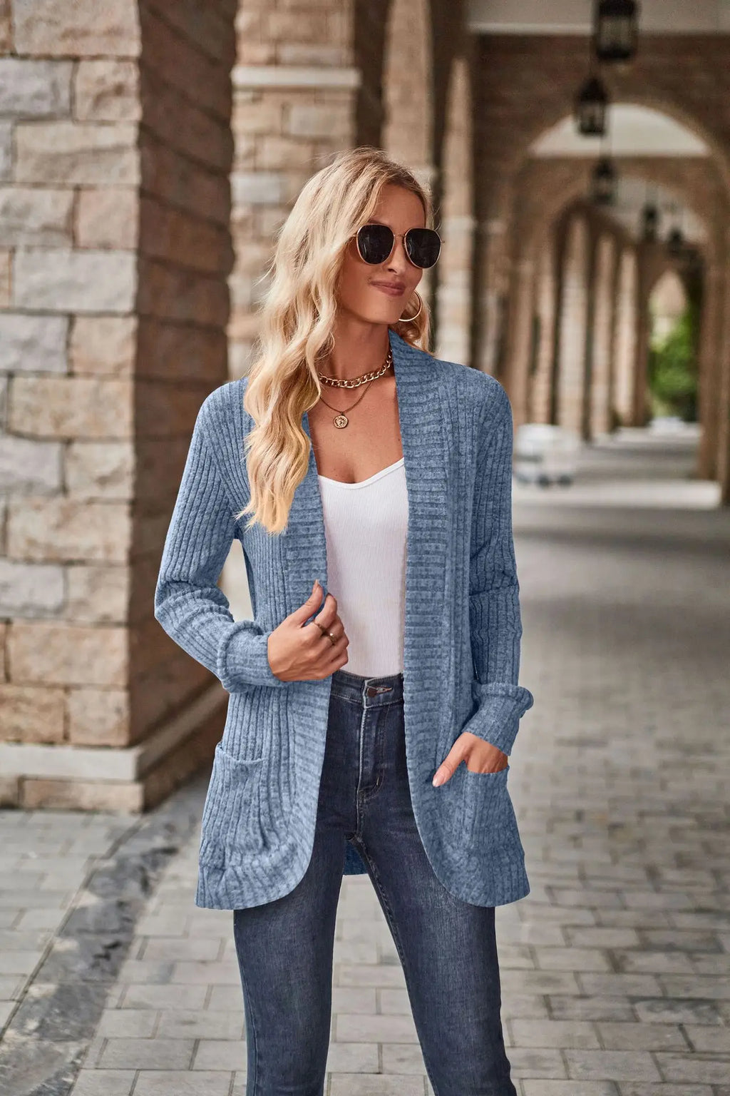 2026 Spring Autumn Women Cardigan Sweater Solid Color Pit Brushed Casual Patchwork Long Sleeved Jacket Women's Knitted Coat
