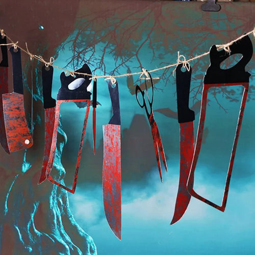12Pcs Halloween Fake Blood Knife Set