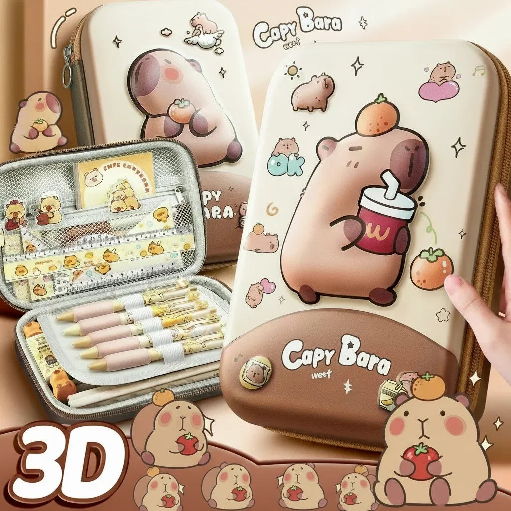 3D Capybara Pencil Case