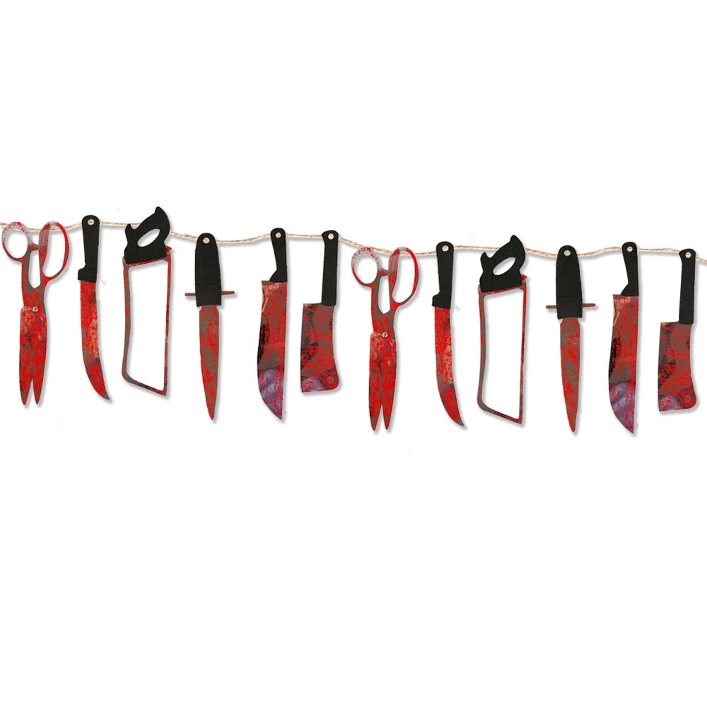12Pcs Halloween Fake Blood Knife Set