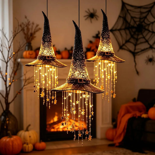 Lighted Witch Hat Hanging Chime