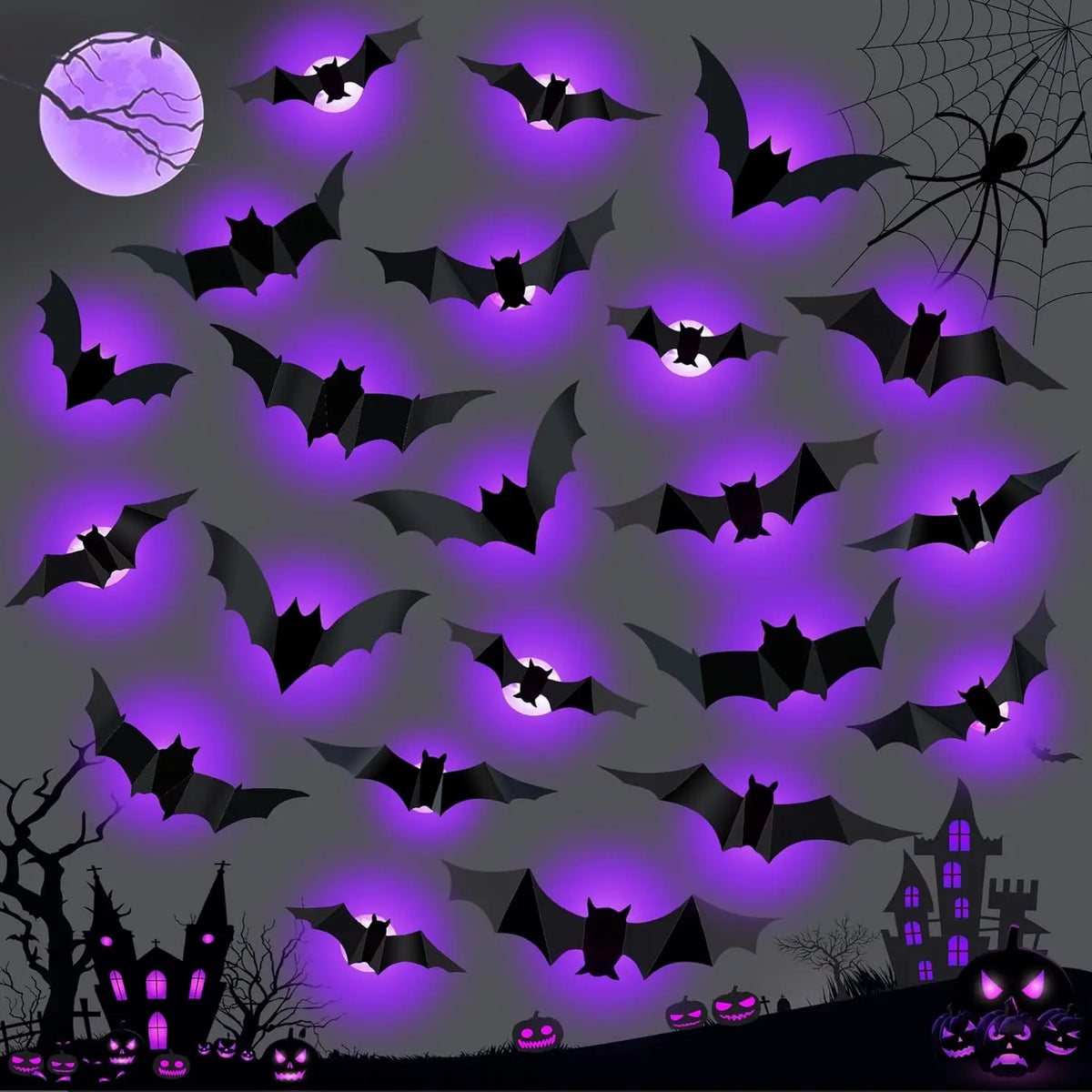 Halloween Bat/Spider Decor Night Light