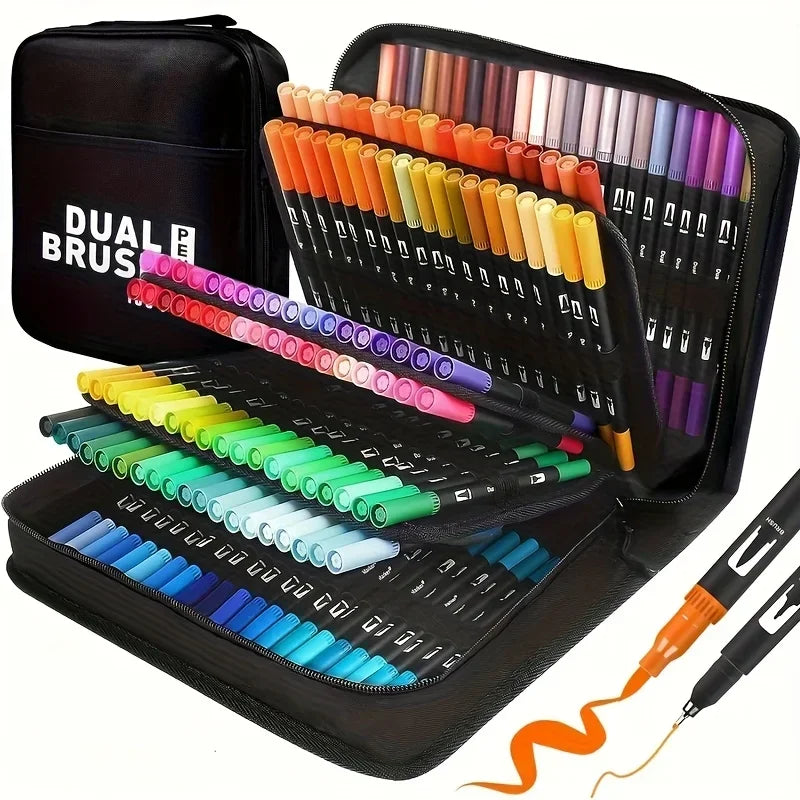 SpectrumFlow Dual-Tip Watercolor Art Markers