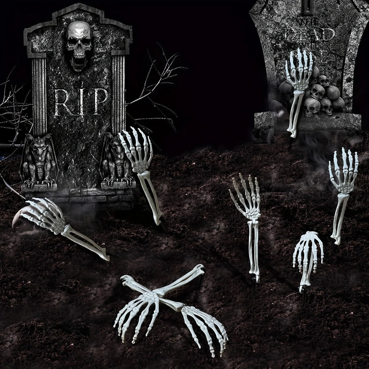 Garden Ground Stakes Skull Head