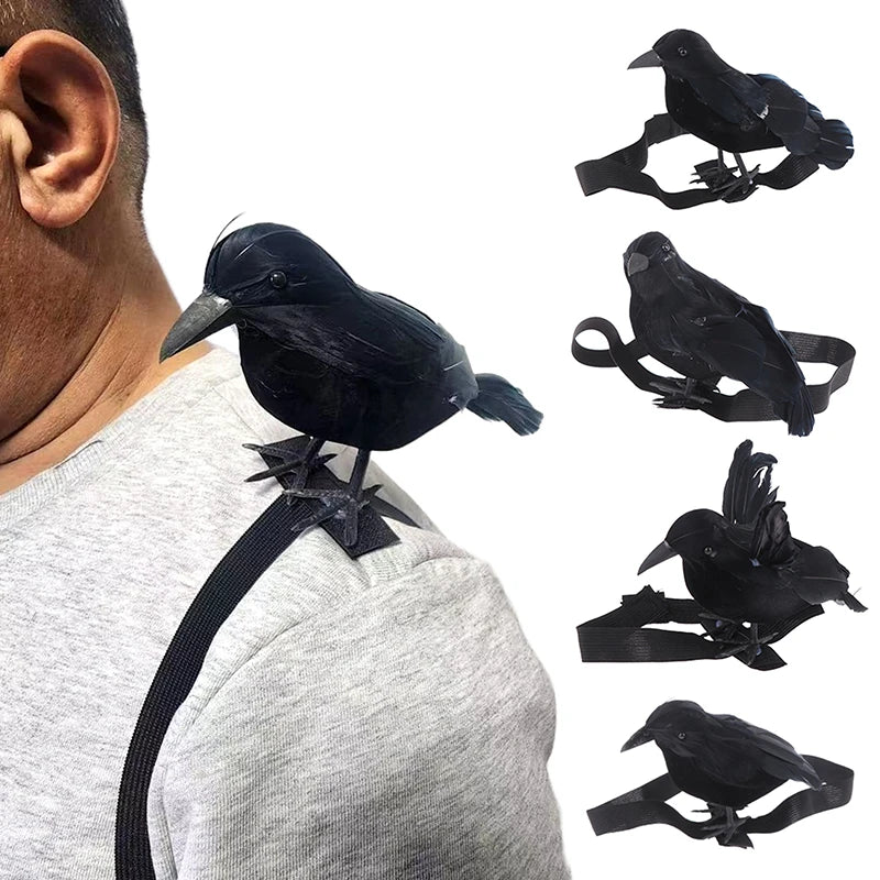 Halloween Black Crow Shoulder Prop