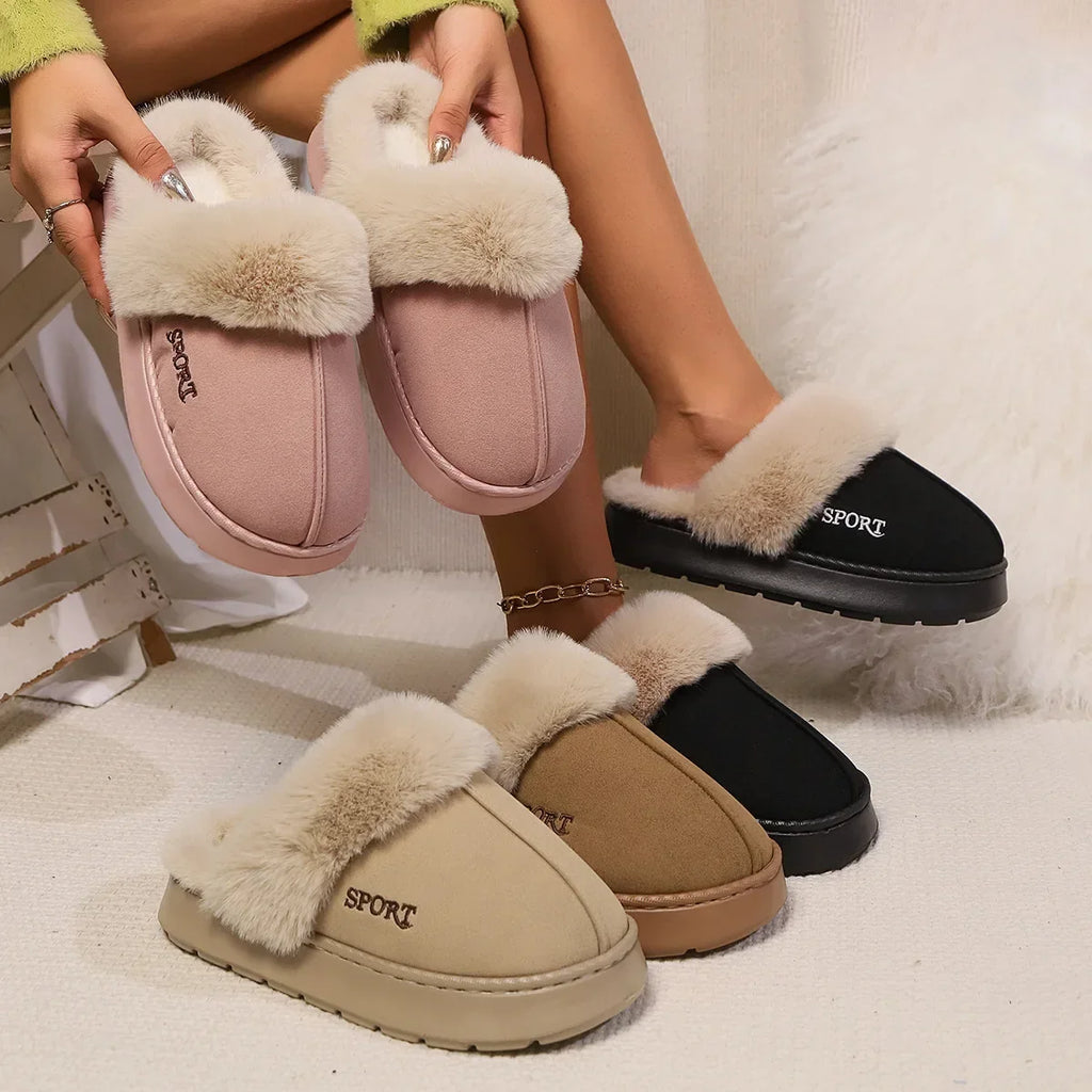 Furry Fur Slippers for Women