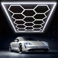 14-pack Hexagon LED Ceiling Light, 680W Honeycomb LED Lighting Garage Light, LED Tubes Workshop Garage Studio LED Light 6500K