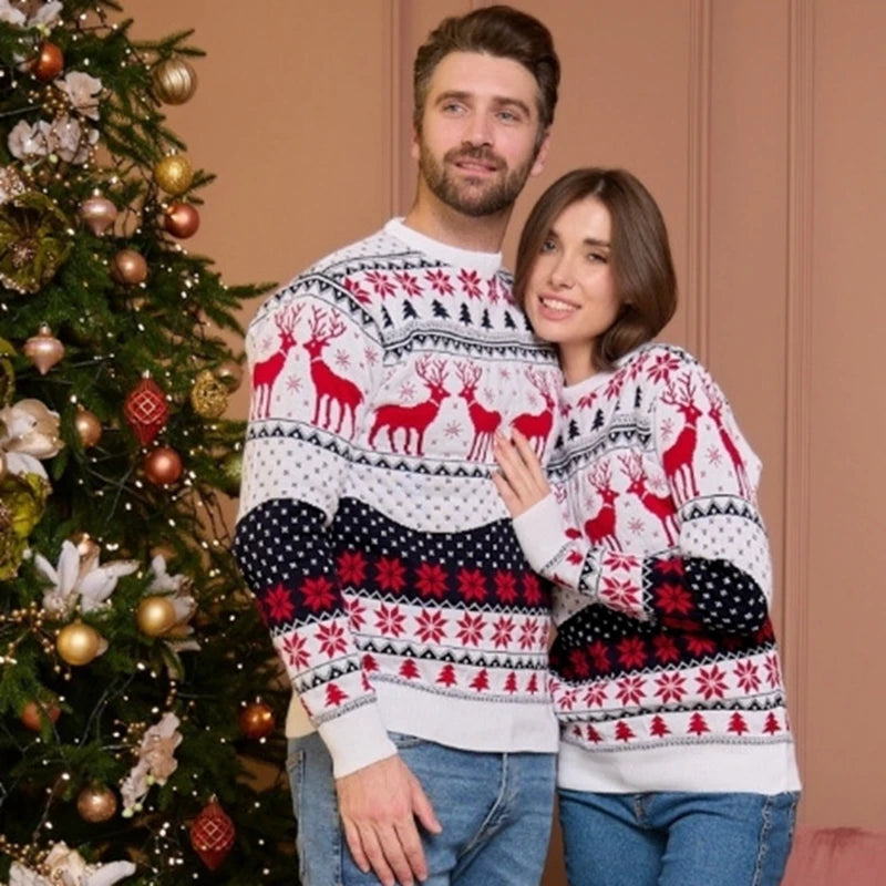 2026 New Women Men Kids Christmas Sweaters Casual Soft Jumpers Warm Thicken Matching Outfits Pullover Knitwear Xmas Family Look