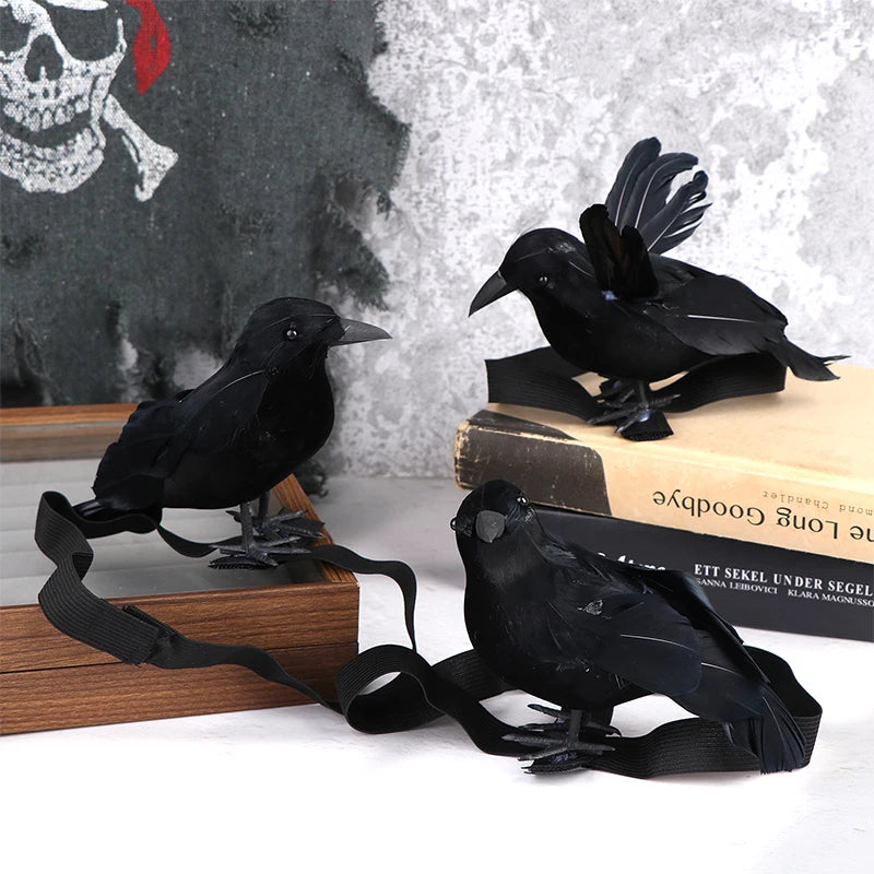 Halloween Black Crow Shoulder Prop