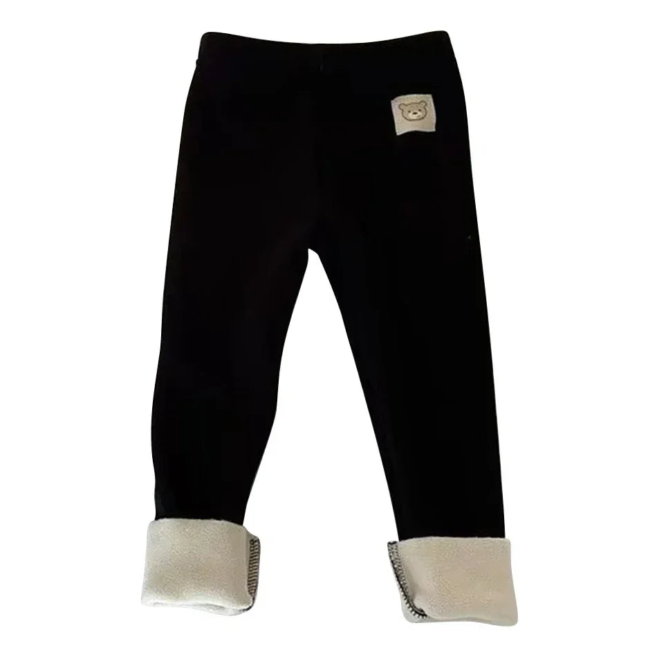 Autumn Winter Children's Fleece-lined Pants