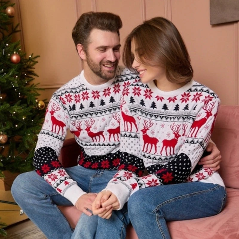 2026 New Women Men Kids Christmas Sweaters Casual Soft Jumpers Warm Thicken Matching Outfits Pullover Knitwear Xmas Family Look