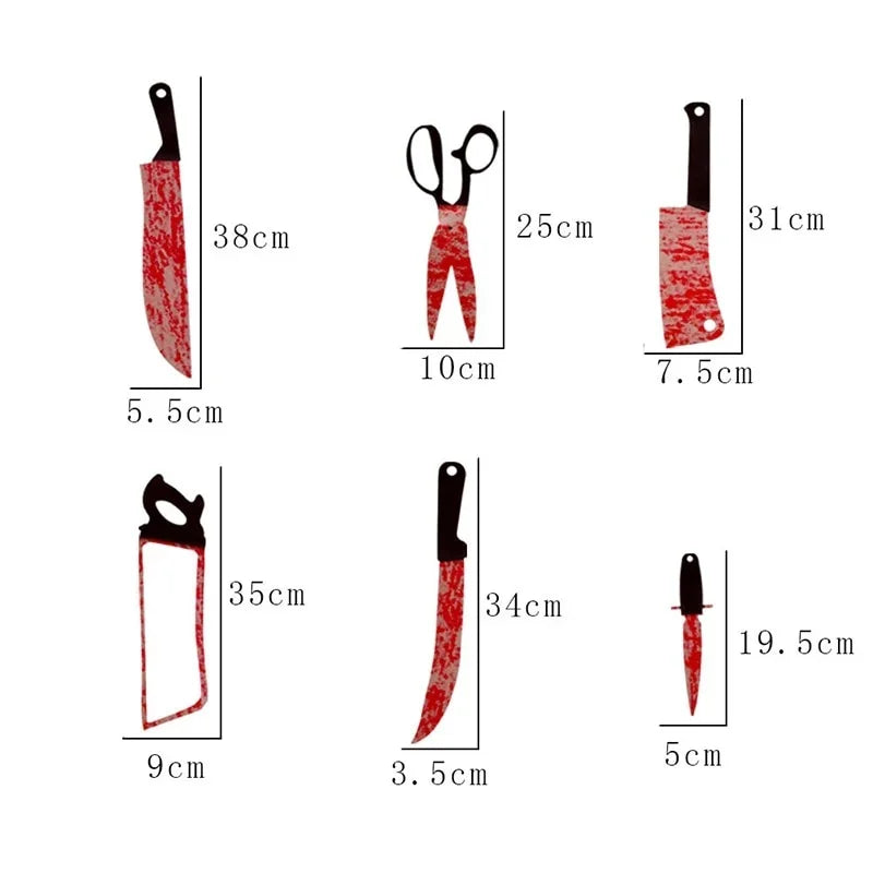 12Pcs Halloween Fake Blood Knife Set