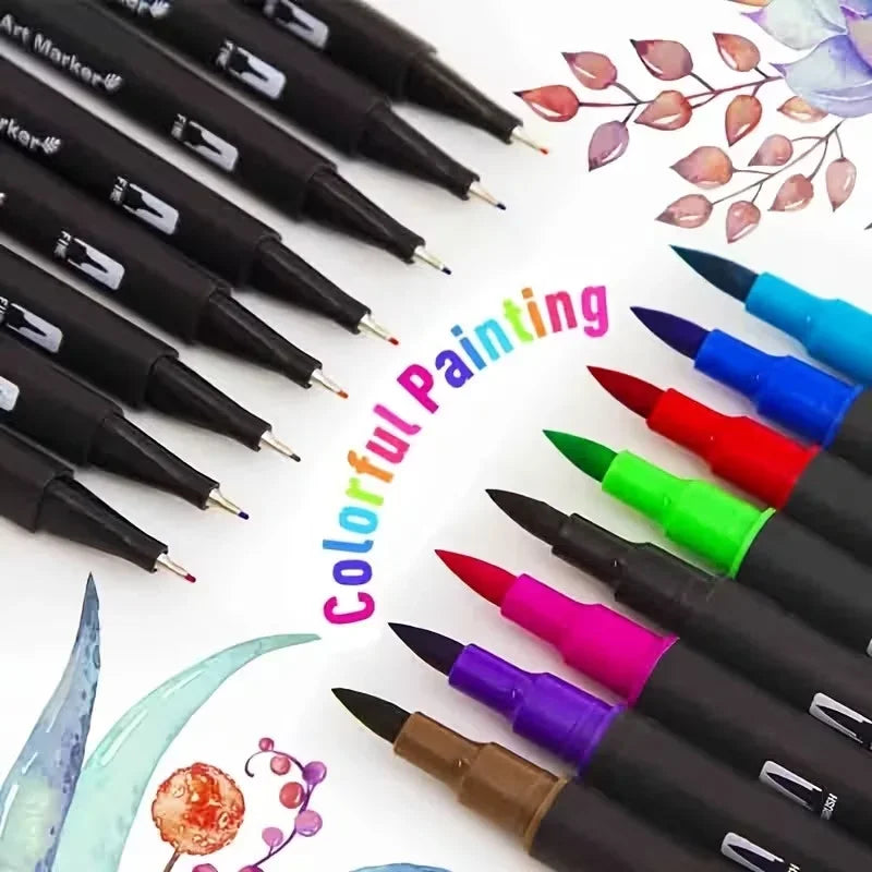 SpectrumFlow Dual-Tip Watercolor Art Markers