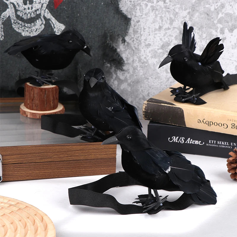 Halloween Black Crow Shoulder Prop